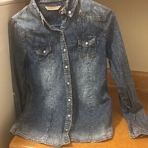 Womens Jean Snap Down Top